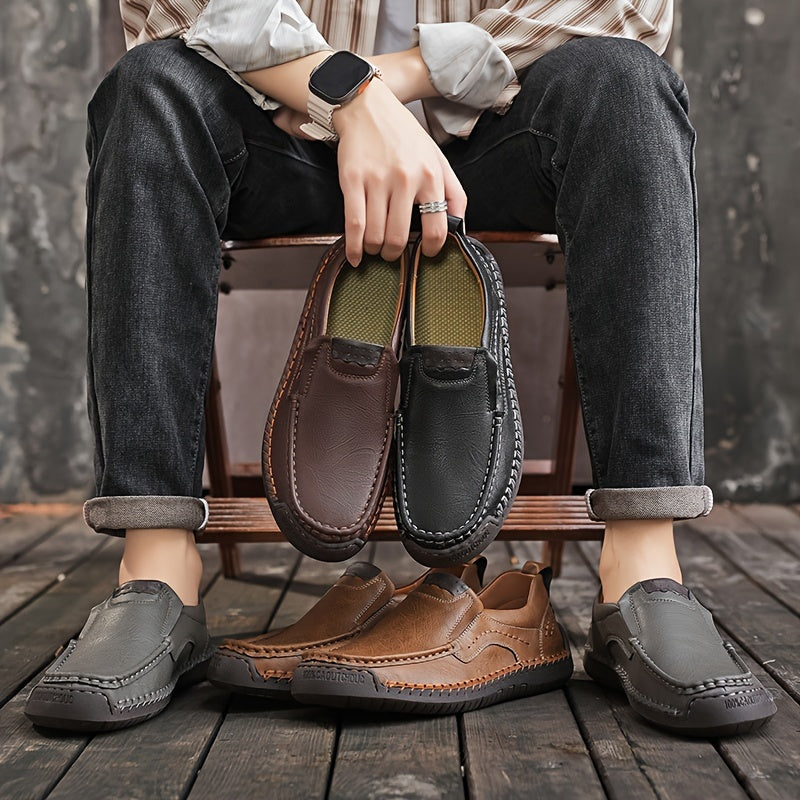 Zorvik | British Men's Loafers with Hand-Stitched Seams and Non-Slip Sole