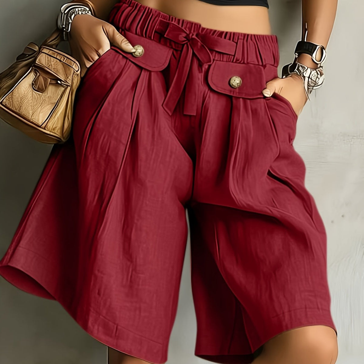 Cleo | High-Waisted Casual Vintage Style Shorts