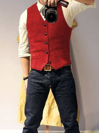 Zoltan | Vintage Herringbone Vest with Classic Style and Timeless Elegance