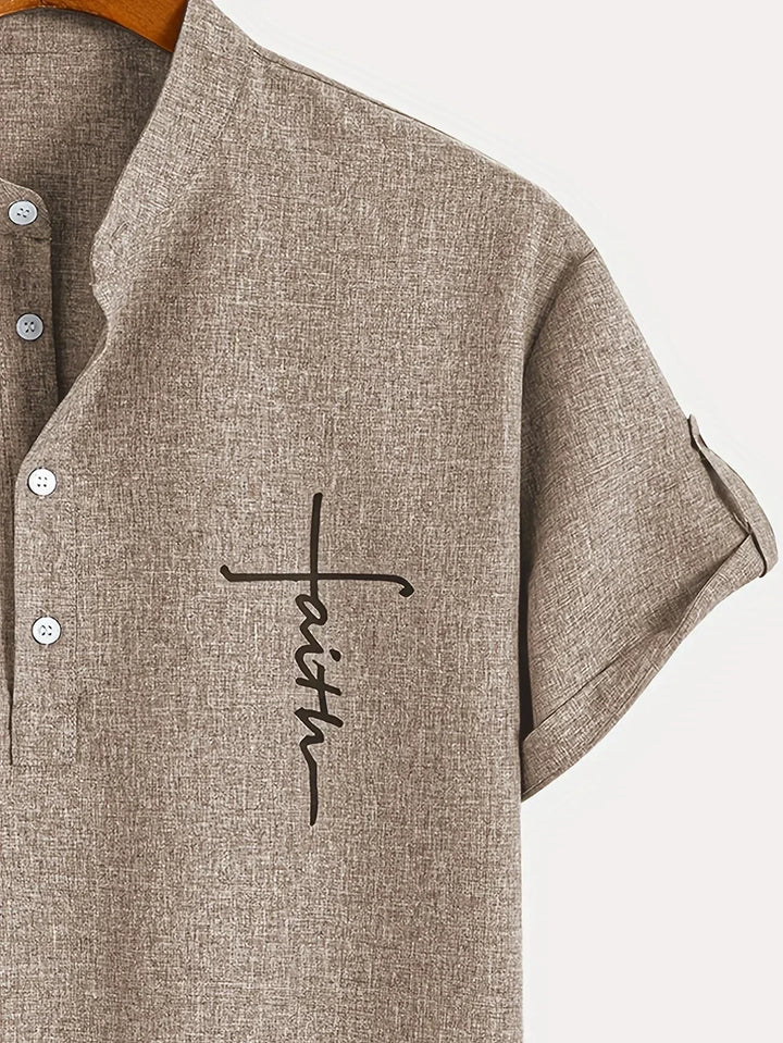 Hayes™ Elegant Short Sleeve High Collar Shirt