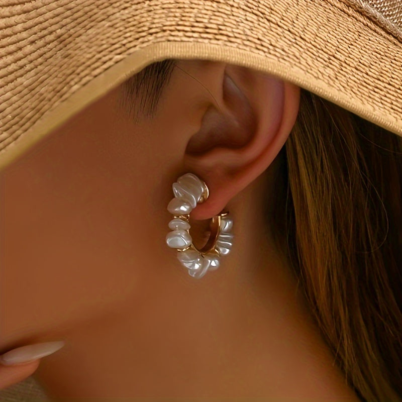 Anneliese | Handwoven Earrings with Baroque Pearls and Bohemian Style