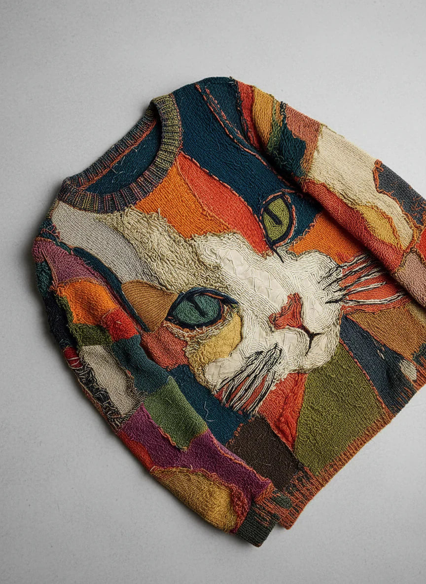 Lioraé™ Top Illustration Cat Firm Gaze