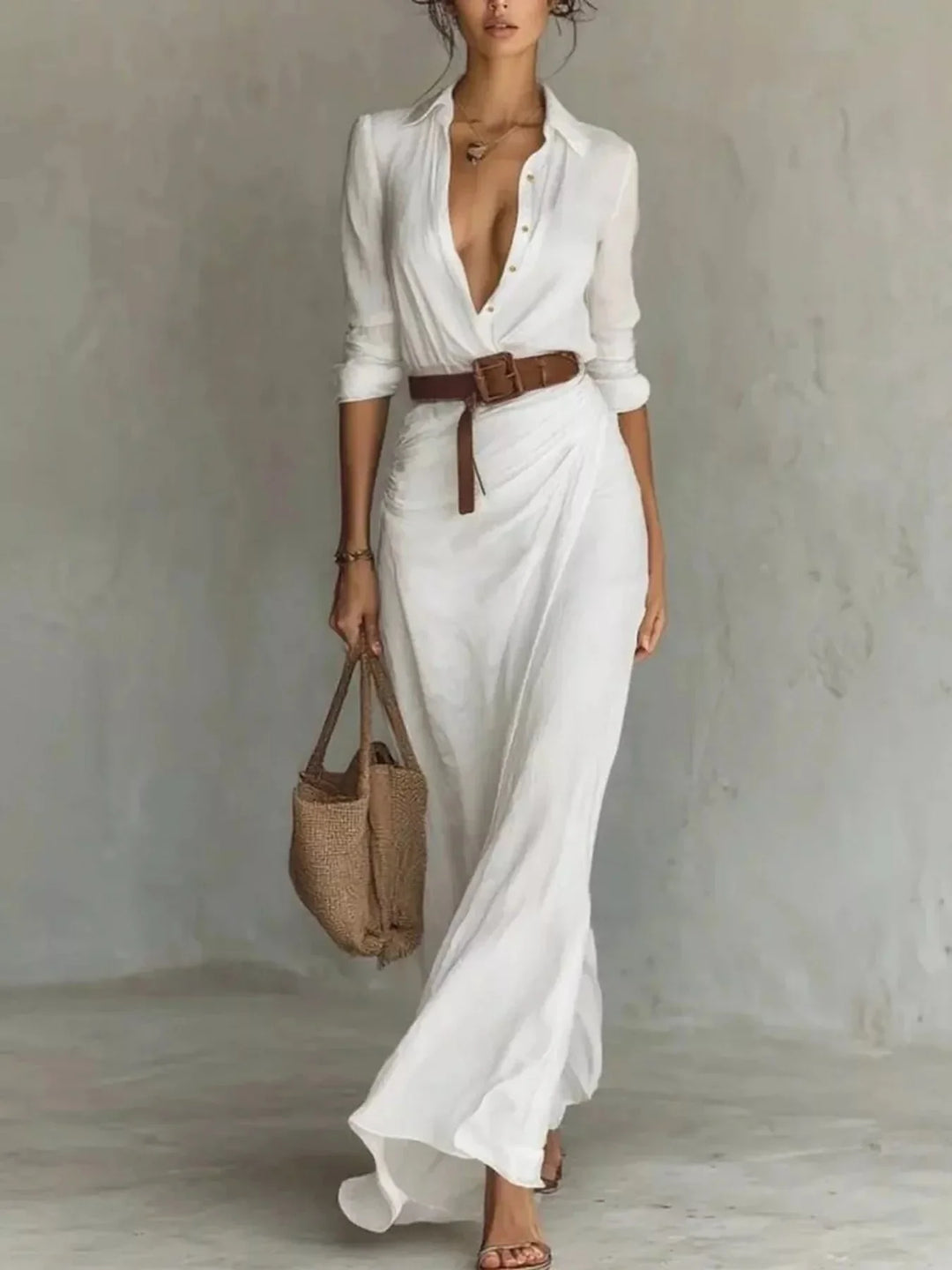 Auvéra™ Versatile Long Sleeve Maxi Dress for an Elegant Look