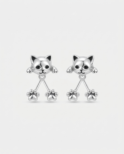 Rosemary | Kitten Earrings with Hanging Paws
