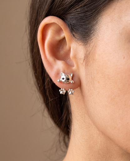 Rosemary | Kitten Earrings with Hanging Paws