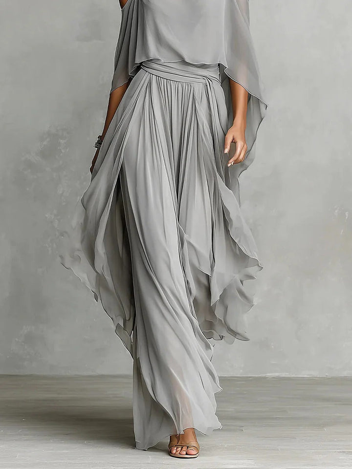 Marvynne™ Gray Fluid Set with Spaghetti Strap Top and Light Pants