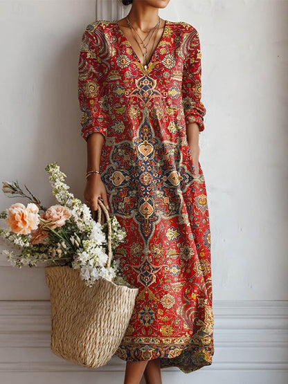 Voreya | Long Ethnic Dress with Fluid and Elegant Design