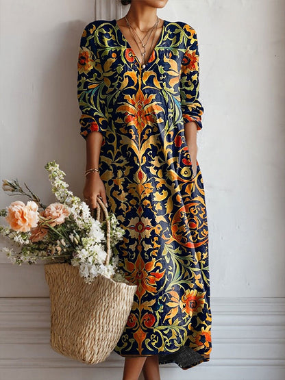 Voreya | Long Ethnic Dress with Fluid and Elegant Design
