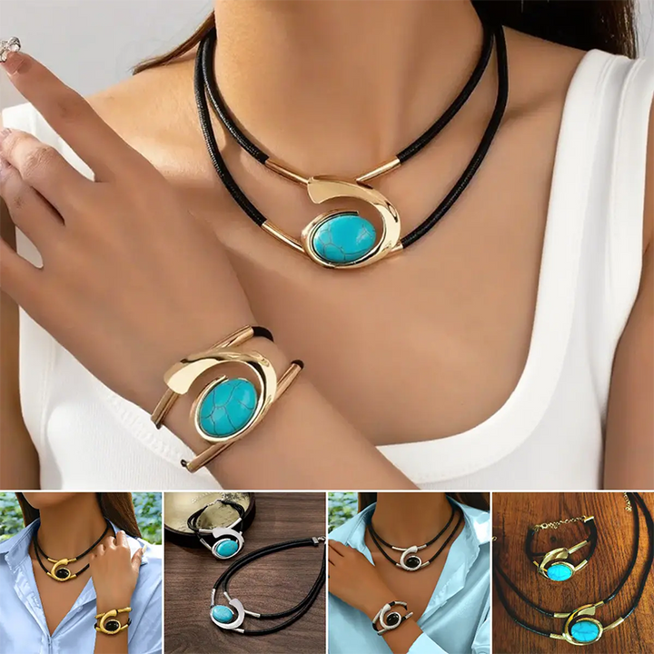 Suri™ Vintage Boho Style Necklace and Bracelet Set