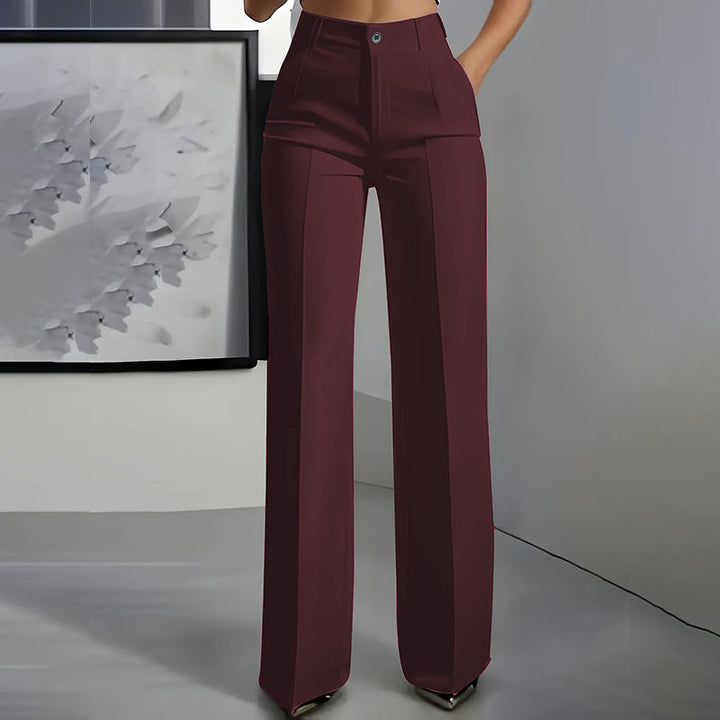 Yarevée™ High-Waisted Straight-Leg Trousers