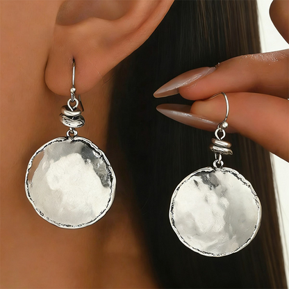 Hope | Vintage Style Hammered Metal Dangle Earrings