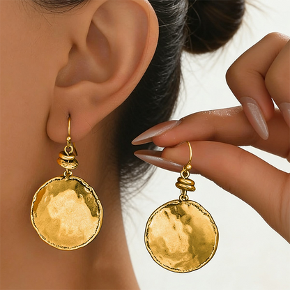 Hope | Vintage Style Hammered Metal Dangle Earrings