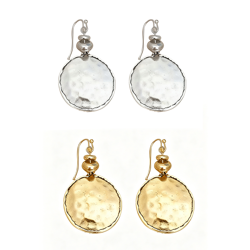 Hope | Vintage Style Hammered Metal Dangle Earrings