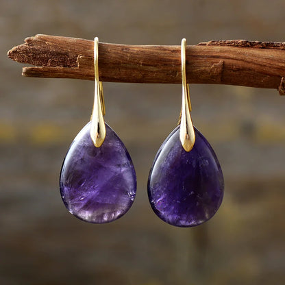 Genira | Natural Amethyst Drop Earrings