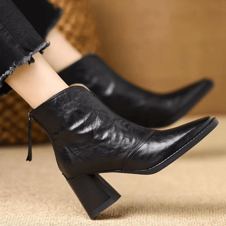 Cavelle™ Luxurious Comfortable Ankle Boots with Mid-High Stylish Heel