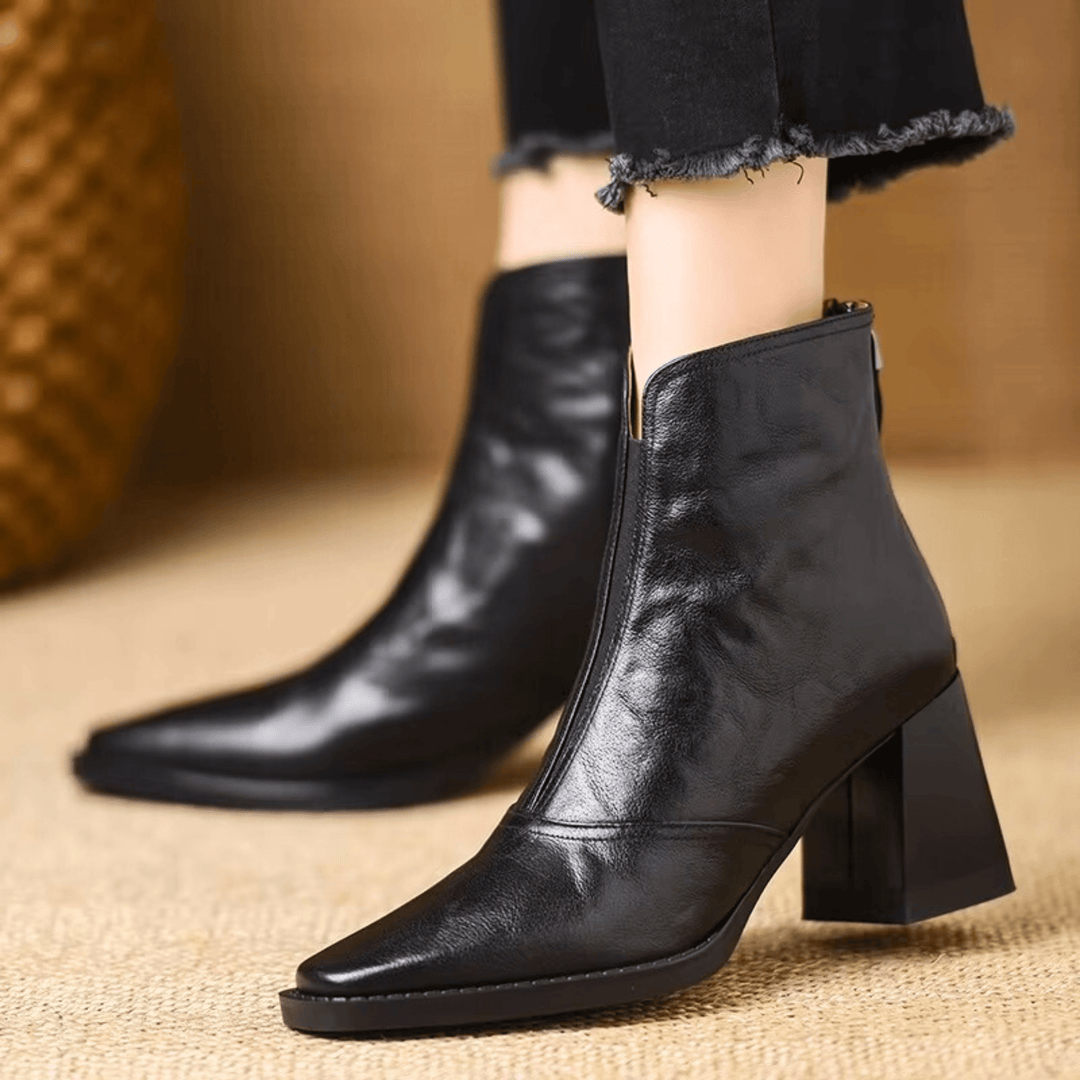 Cavelle™ Luxurious Comfortable Ankle Boots with Mid-High Stylish Heel