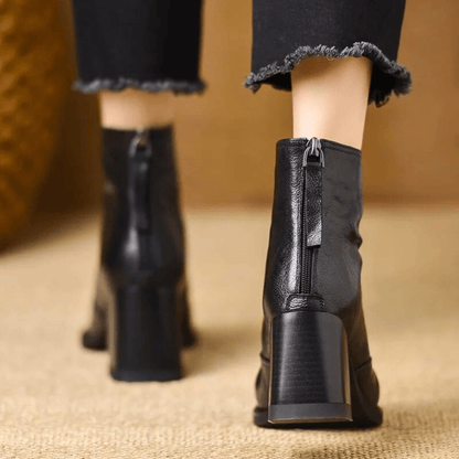Cavelle™ Luxurious Comfortable Ankle Boots with Mid-High Stylish Heel
