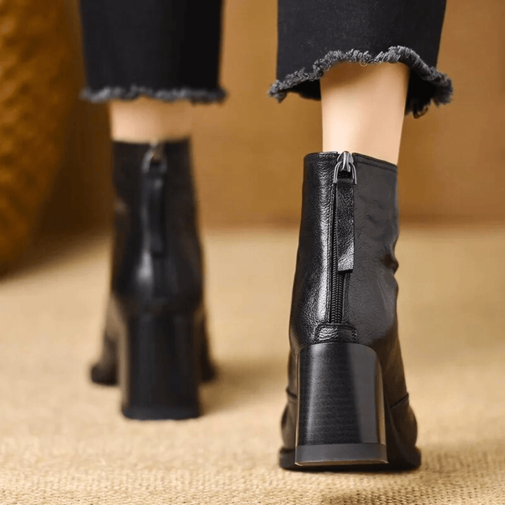 Cavelle™ Luxurious Comfortable Ankle Boots with Mid-High Stylish Heel