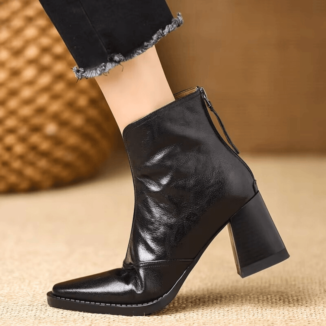 Cavelle™ Luxurious Comfortable Ankle Boots with Mid-High Stylish Heel