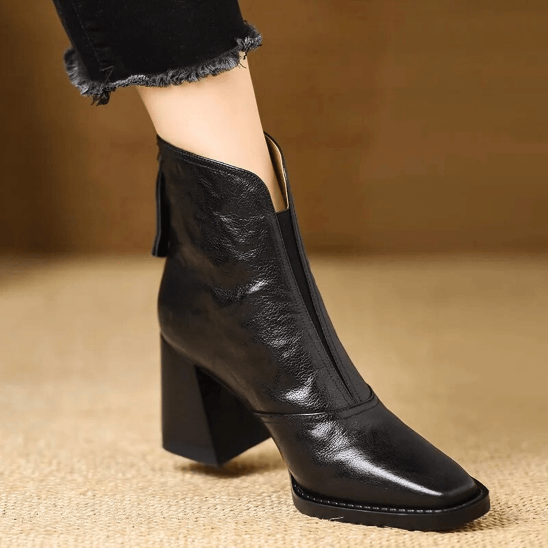 Cavelle™ Luxurious Comfortable Ankle Boots with Mid-High Stylish Heel