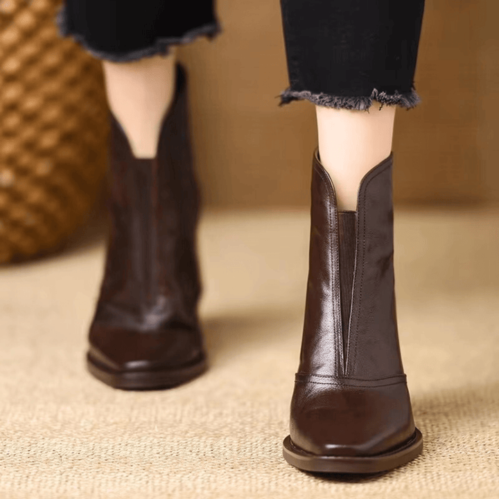 Cavelle™ Luxurious Comfortable Ankle Boots with Mid-High Stylish Heel