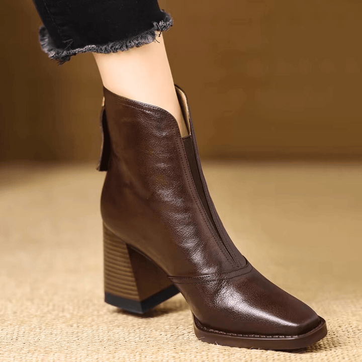 Cavelle™ Luxurious Comfortable Ankle Boots with Mid-High Stylish Heel
