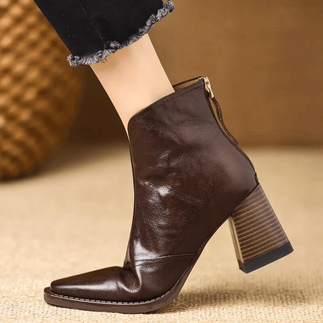 Cavelle™ Luxurious Comfortable Ankle Boots with Mid-High Stylish Heel