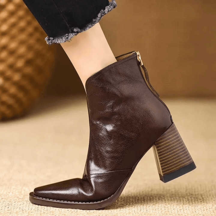 Cavelle™ Luxurious Comfortable Ankle Boots with Mid-High Stylish Heel